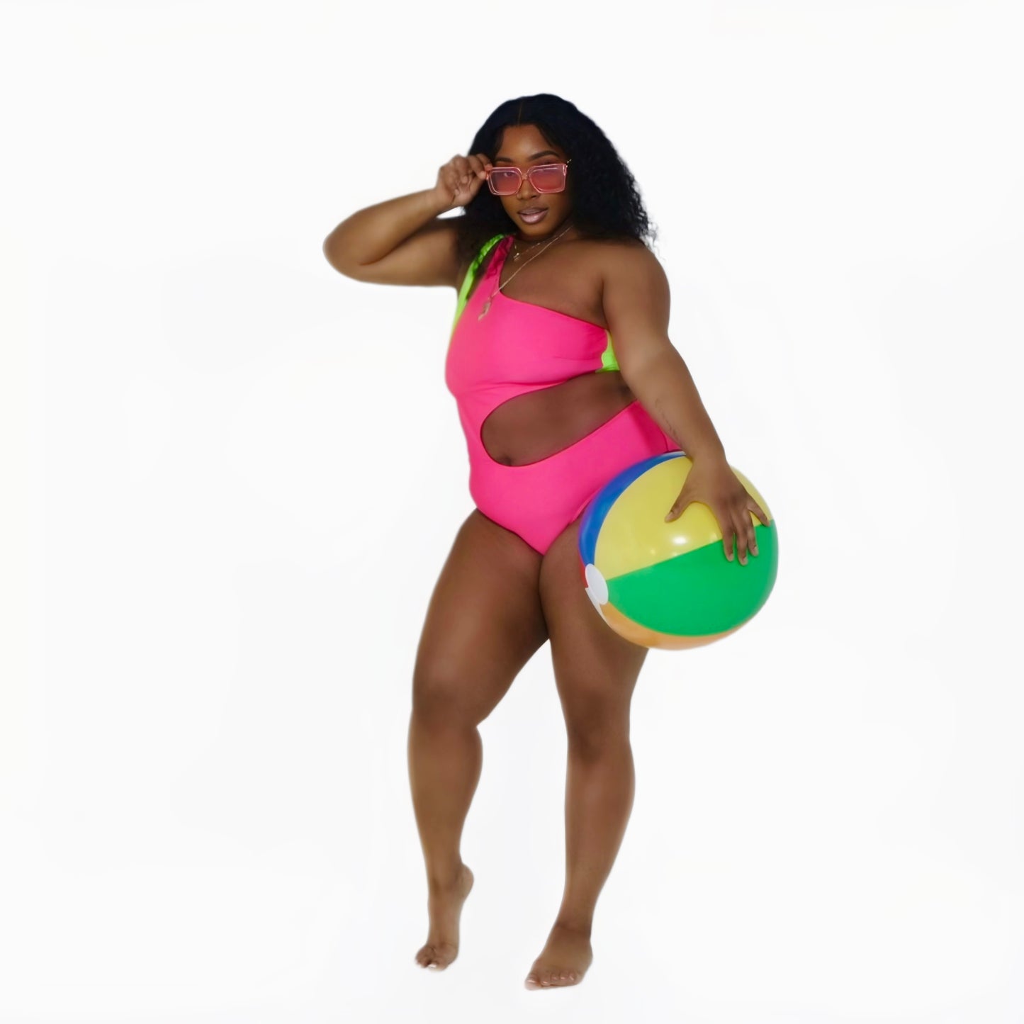 Off The Should Multicolor Once peice Plus Size