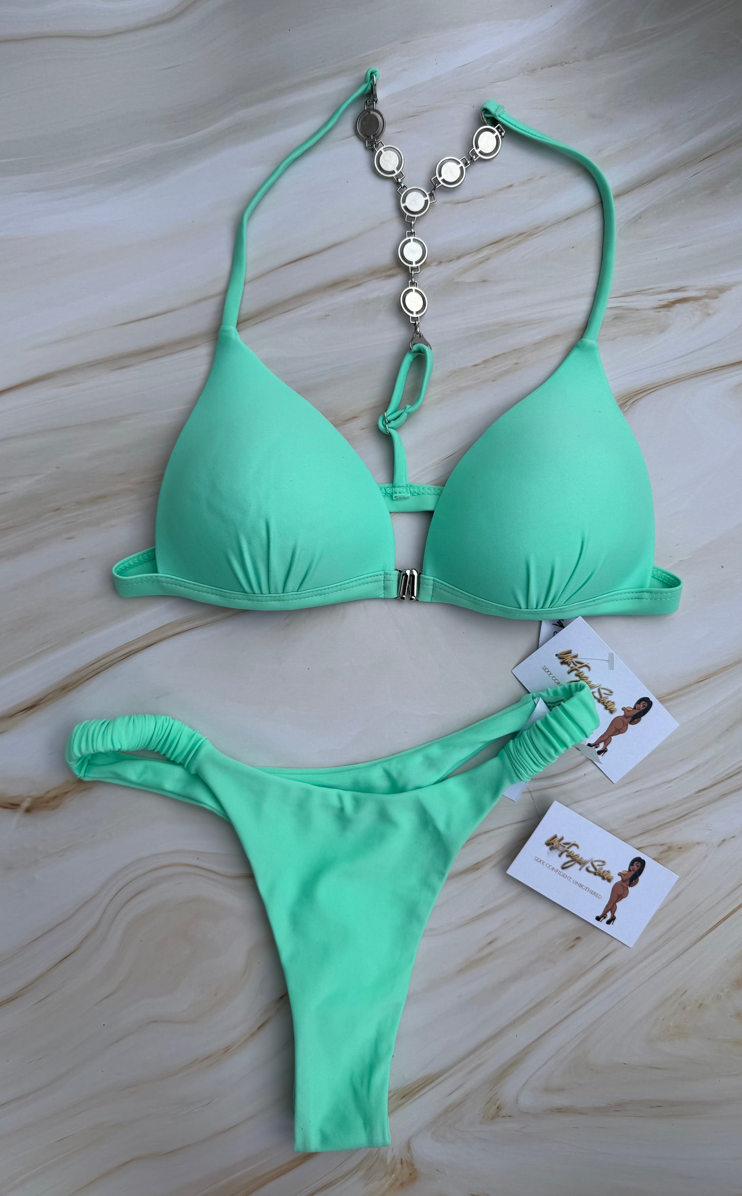 Sexy Sequins Razor Back 2 piece Thong Set